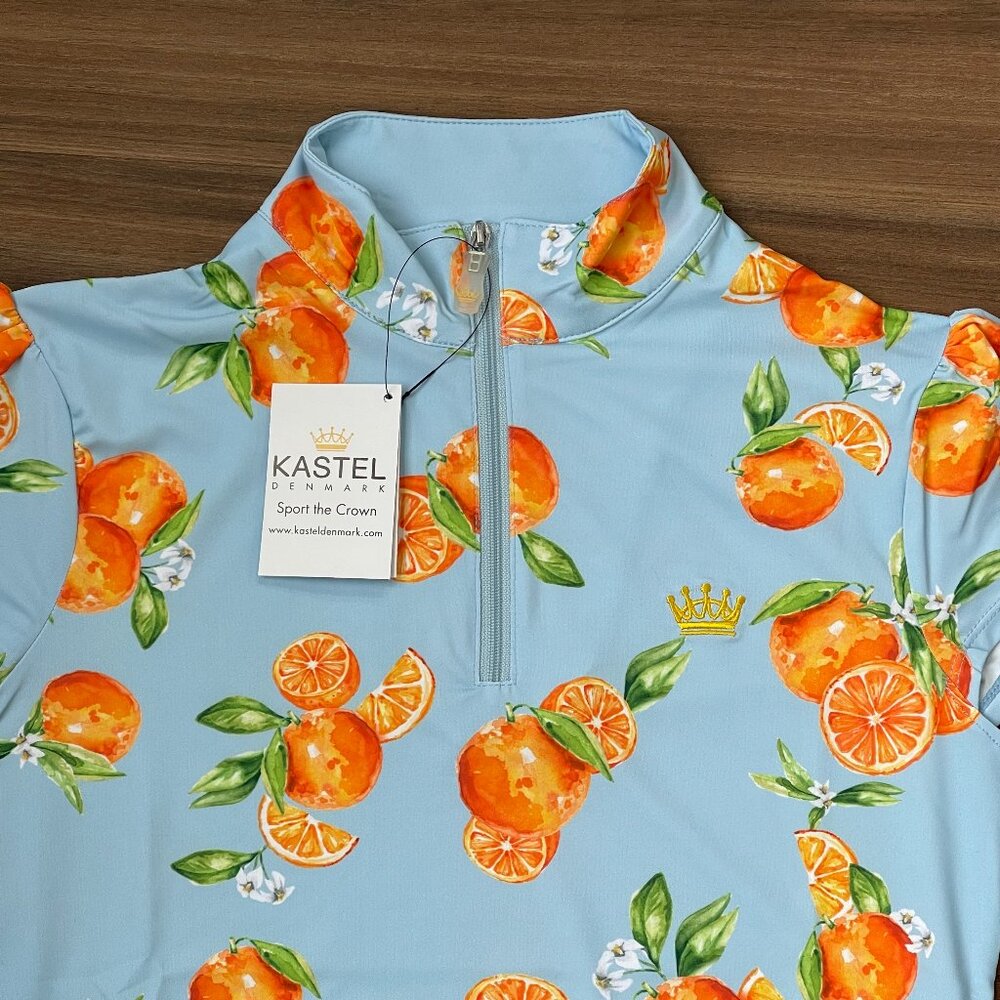 Kastel Denmark Women's Cap Sleeve Sun Shirt - Blue Oranges - S - Picture 2 of 4